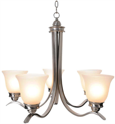 Sanibel&trade; Chandelier Ceiling Fixture, Maximum Five 60 Watt Incandescent Medium Base Bulbs, 27-1-2 In., Brushed Nickel