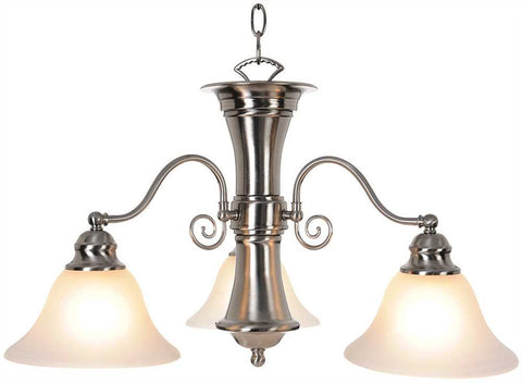 Wellington&trade; Chandelier Ceiling Fixture, Maximum Three 60 Watt Incandescent Medium Base Bulbs, 24 In., Brushed Nickel