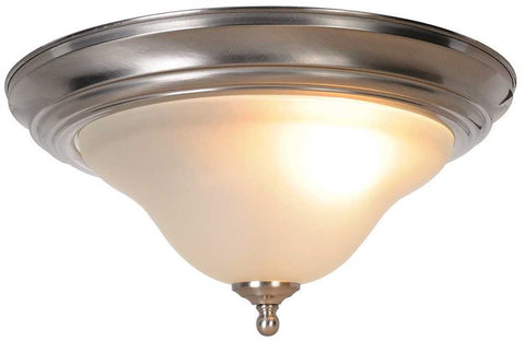 Wellington&trade; Flush Mount Ceiling Fixture With One 60 Watt Incandescent Medium Base Bulb, 13-3-4 In., Brushed Nickel