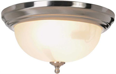 Sonoma&trade; Flush Mount Ceiling Fixture, Maximum Two 60 Watt Incandescent Medium Base Bulbs, 13-1-4", Brushed Nickel