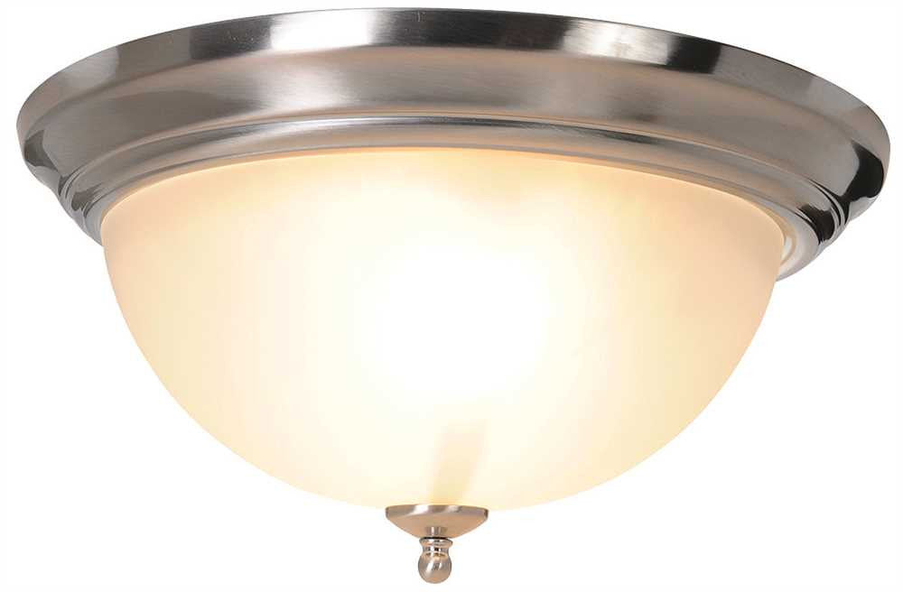 Sonoma&trade; Flush Mount Ceiling Fixture, Maximum Two 60 Watt Incandescent Medium Base Bulbs, 15-1-2 In., Brushed Nickel