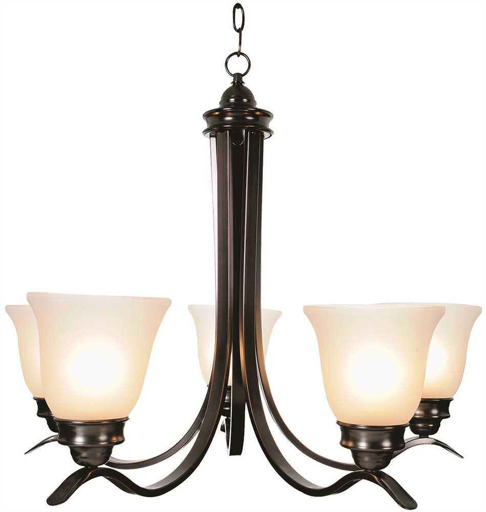 Sanibel&trade; Chandelier Ceiling Fixture, Maximum Five 60 Watt Incandescent Medium Base Bulbs, 27-1-2 In., Oil Rubbed Bronze