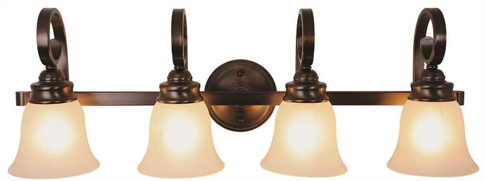 Sanibel&trade; Vanity Fixture, Maximum Four 60 Watt Incandescent Medium Base Bulbs, 32-1-2 In., Oil Rubbed Bronze