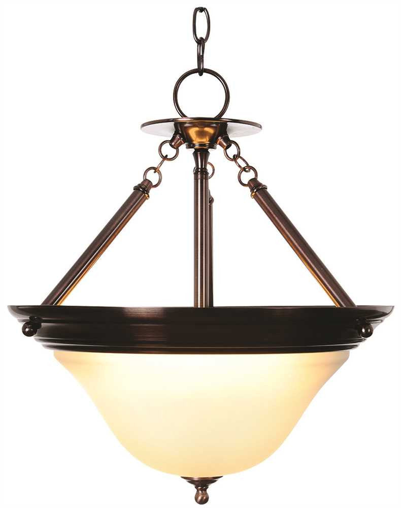 Sonoma&trade; Pendant Ceiling Fixture, Maximum Three 60 Watt Incandescent Medium Base Bulb, 15-1-2 In., Oil Rubbed Bronze