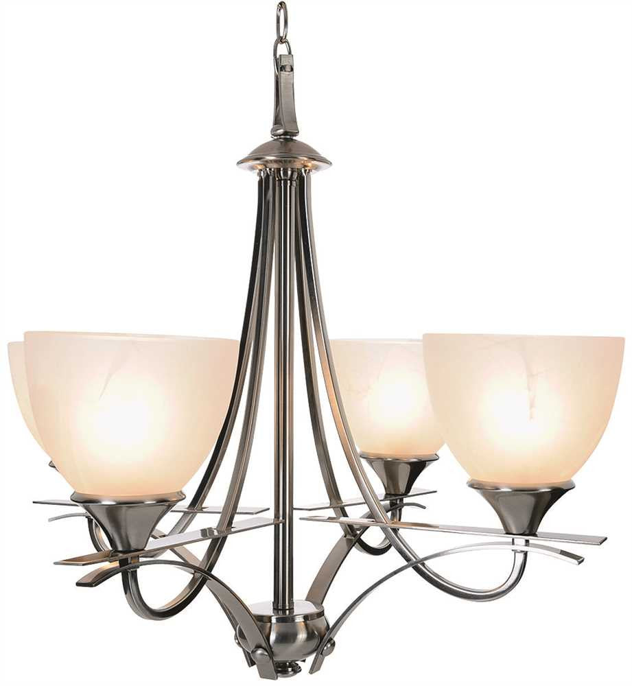 Durango Chandelier Ceiling Fixture, Maximum Four 100 Watt Incandescent Medium Base Bulbs, 24-3-4 In., Brushed Nickel