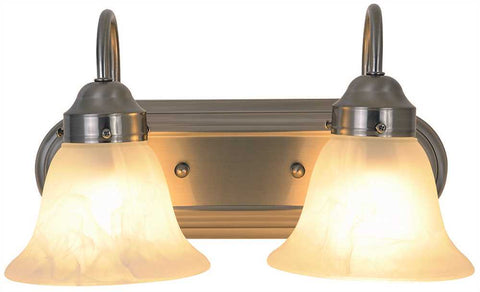 Lunar Bay Vanity Light Fixture With Two 13 Watt Gu24 Type Fluorescent Lamps, 14 In., Brushed Nickel