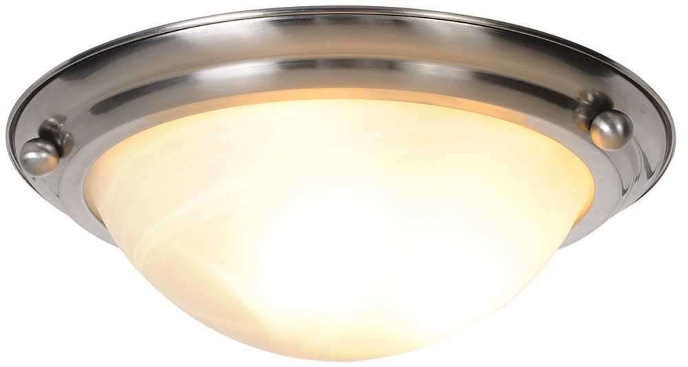 Lunar Bay Flush Mount Ceiling Fixture, 15-1-2 In., Brushed Nickel