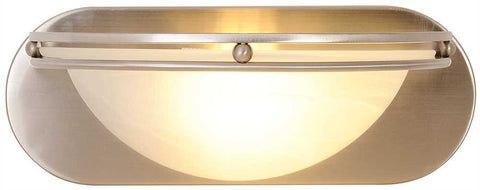 Contemporary Vanity Fixture, Maximum One 100 Watt Incandescent Medium Base Bulbs, 12 In., Brushed Nickel