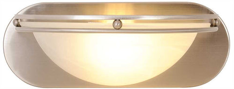 Contemporary Vanity Fixture With One 13 Watt Gu24 Type Fluorescent Lamp, 12 In., Brushed Nickel