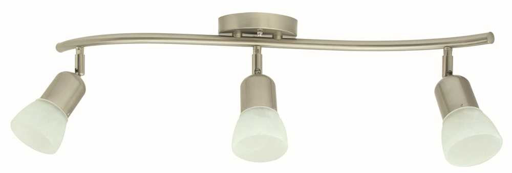 Contemporary Flush Mount Ceiling Fixture, Maximum Three 60 Watt Incandescent Medium Base Bulbs, 25 In., Brushed Nickel