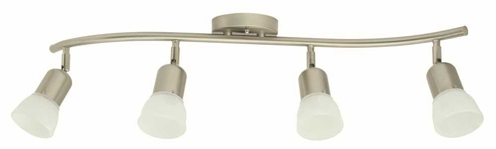 Contemporary Flush Mount Ceiling Fixture, Maximum Four 60 Watt Incandescent Medium Base Bulbs, 29 In., Brushed Nickel