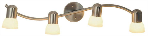 Contemporary Wall Sconce Fixture, Maximum Four 60 Watt Incandescent Medium Base Bulbs, 29 In., Brushed Nickel