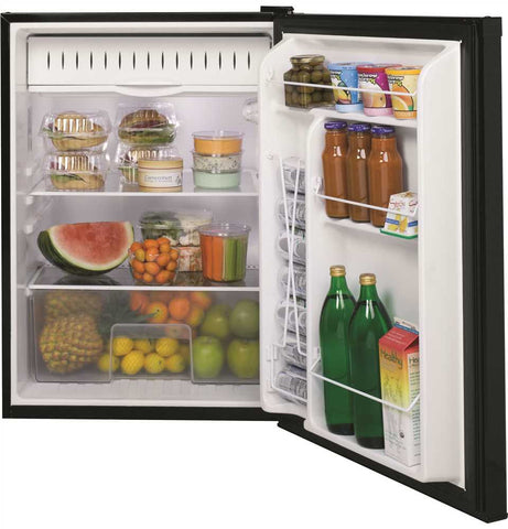 Ge&reg; Spacemaker 5.6 Cu. Ft. Compact Free-standing Refrigerator, Black On Black, Reversible Door Swing