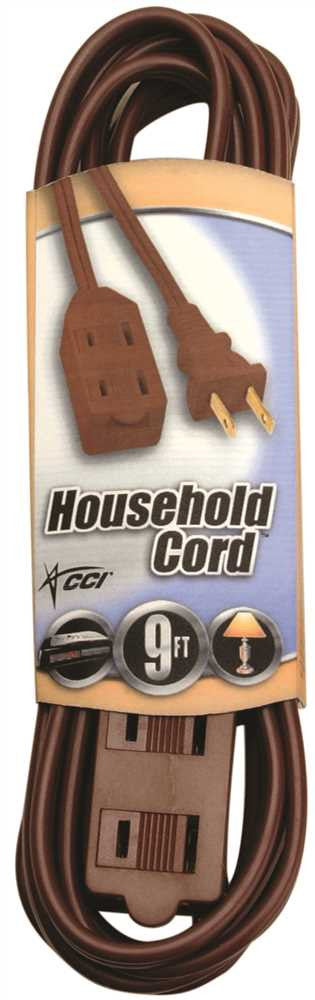 Household Cube Tap Extension Cord, 16-2, 9 Ft., Brown