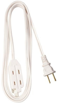 Household Cube Tap Extension Cord, 16-2, 6 Ft., White