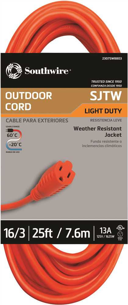 Vinyl Outdoor Sjtw Extension Cord, 16-3, 25', Orange