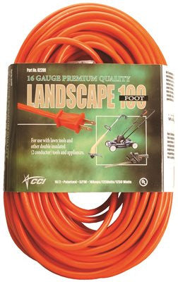 Vinyl Outdoor Sjtw Extension Cord, 16-2, 25', Orange