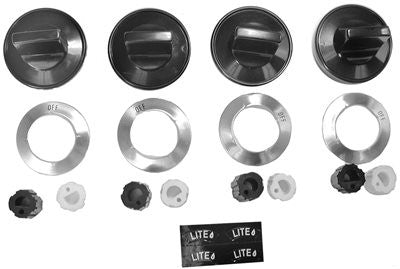 Universal Gas Top Burner Knob Set Black