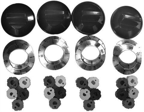 Universal Electric Surface Burner Knob Set Black