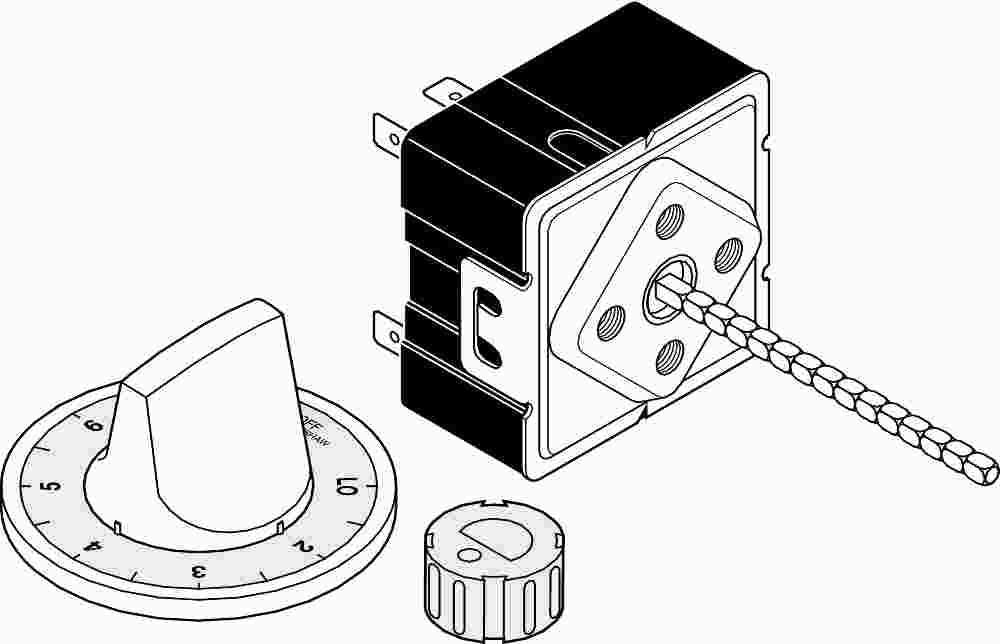 Robertshaw&reg; Uni-kit&reg; Universal Electric Range Infinite Switch, Non-push To Turn, 1-13-16"