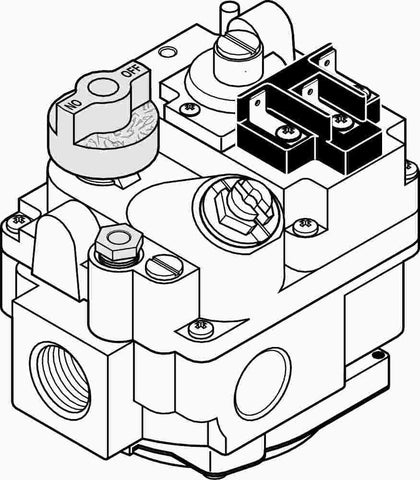 Robertshaw&reg; Uni-kit&reg; Combination Gas Valve, 24 Volts, 1-2-inch Inlet, 3-4-inch Outlet