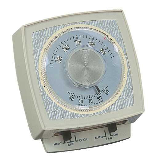 Robertshaw&reg; Non-programmable Mechanical Thermostat, 24 Volts, 1 Heat-1 Cool, White