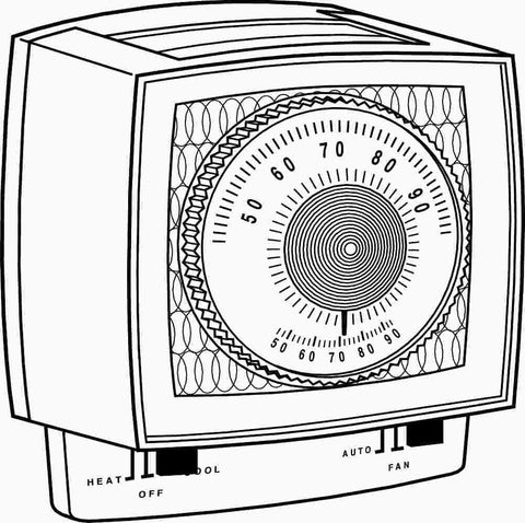 Robertshaw&reg; Non-programmable Mechanical Thermostat, 24 Volts, 1 Heat-1 Cool, Ivory