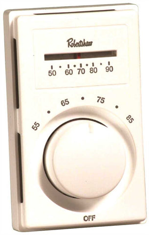 Robertshaw&reg; Line Voltage Thermostat With Double-pole Single-throw Switch, Heat Only