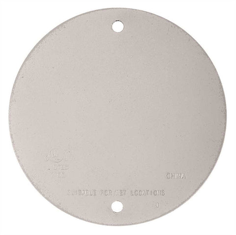 Weatherproof Round Blank Cover 4 In. White