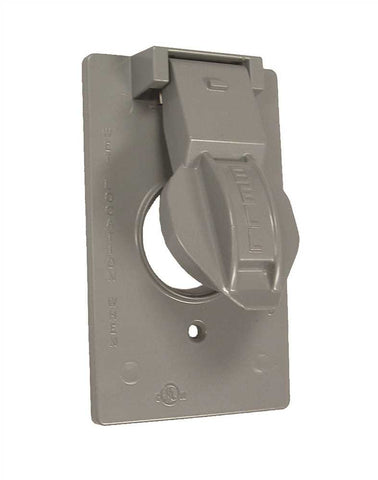 Hubbell Weatherproof Cover Single Receptacle Gray