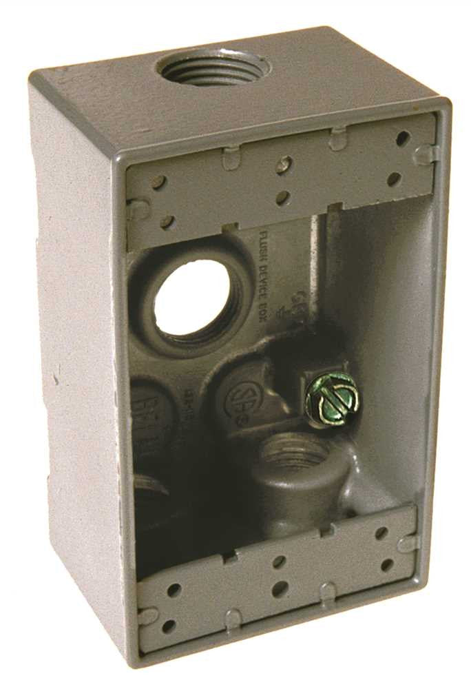 Hubbell Weatherproof Box Single Gang Four 1-2 In. Outlets Gray