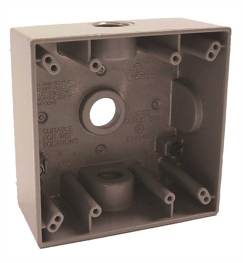 Hubbell Weatherproof Box Double Gang Three 1-2" Outlets Gray