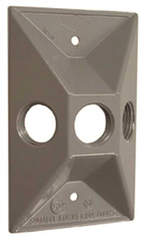 Hubbell Weatherproof Cover Single Gang Three 1-2 In. Outlet Gray