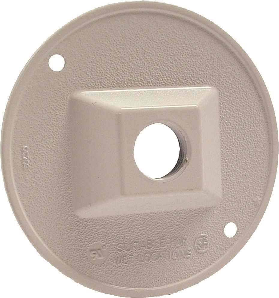 Hubbell Weatherproof Cover 4 In. Round One 1-2 In. Outlet White