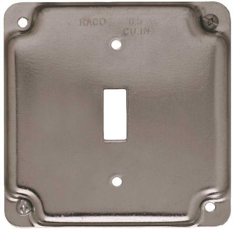 Hubbell Square Cover 4 In. Exposed Work 1 Toggle Switch