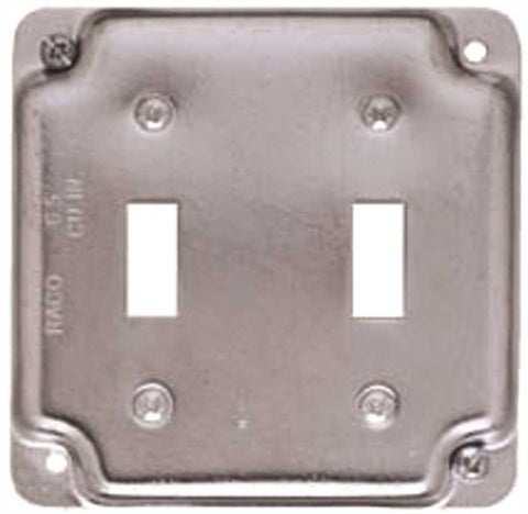 Hubbell Square Cover 4 In. Exposed Work 2 Toggle Switches