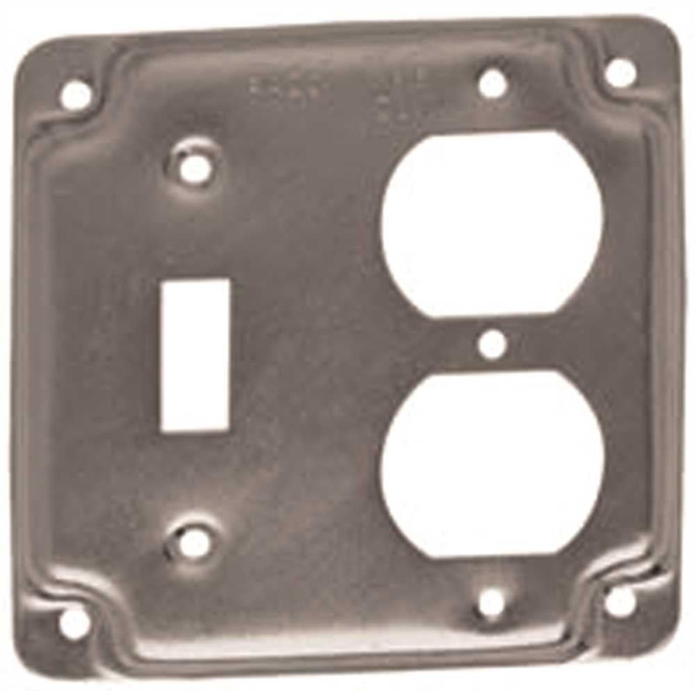 Hubbell Square Cover 4 In. Exposed Work 1 Toggle Switch And 1 Duplex Receptacle