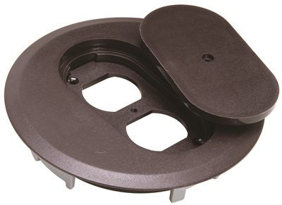 High Impact Thermoplastic Round Duplex Receptacle Floor Box Cover