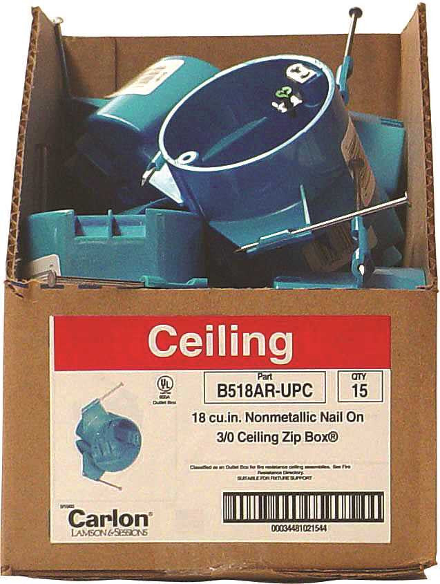 Work Nonmetallic Ceiling Boxes 18 Cu. In.