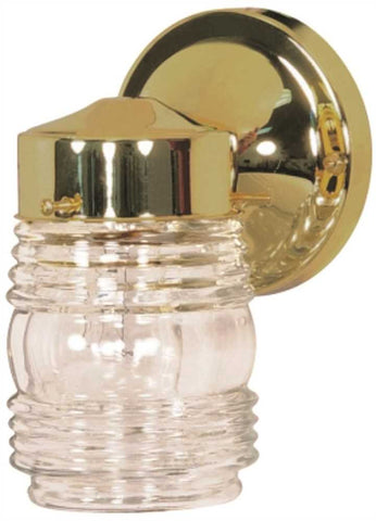 Outdoor Jelly Jar Fixture Polished Brass