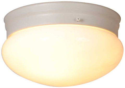 Royal Cove Mushroom Shaped Ceiling Fixture, 9-1-8", White, Uses 2 60-watt Incandescent Medium Base Bulbs