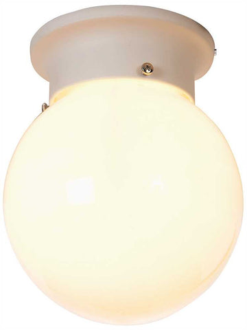 Royal Cove Globe Ceiling Fixture, 6", White, Uses 1 60-watt Medium-base Bulb