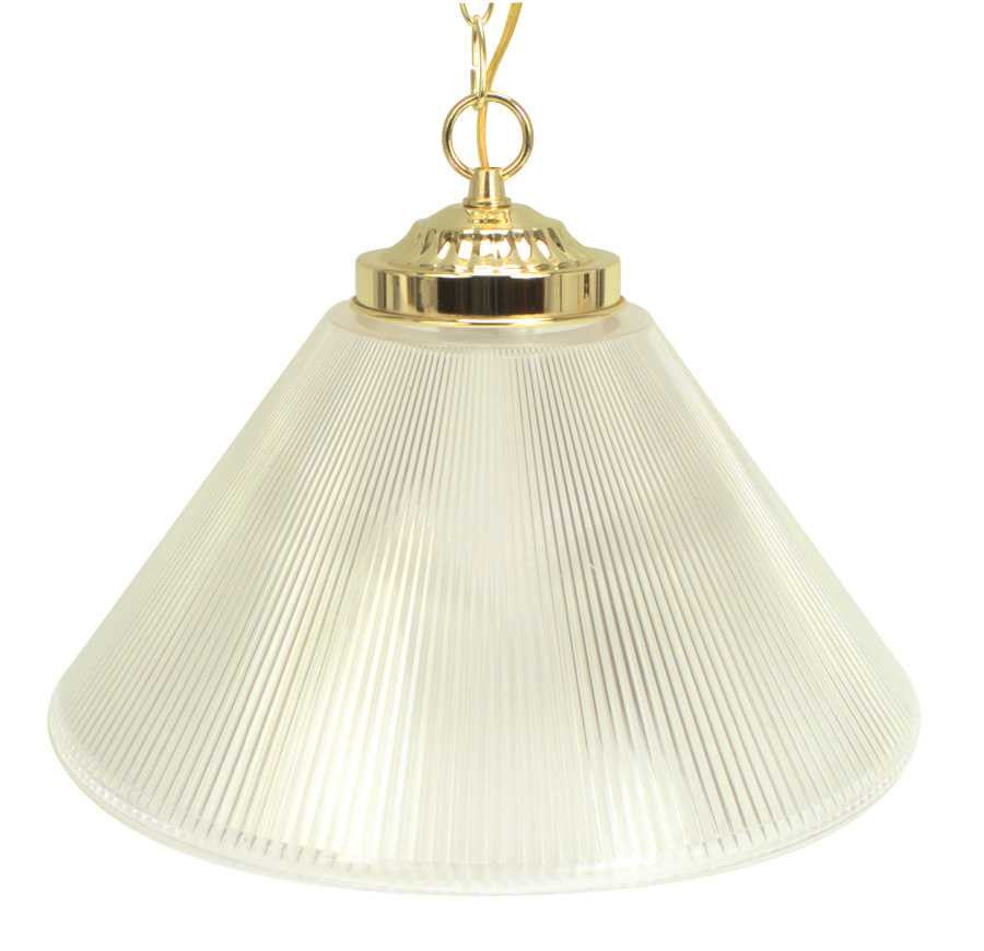 Prismatic Cone Acrylic Pendant Ceiling Fixture, Maximum 100 Watt Incandescent G40 Medium Base Bulb, 15 In., Polished Brass