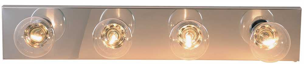 Royal Cove Vanity Strip Light Fixture, 24", Polished Chrome, Uses 4 60-watt Incandescent G25 Base Bulbs