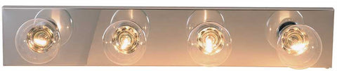 Royal Cove Vanity Strip Light Fixture, 24", Polished Chrome, Uses 4 60-watt Incandescent G25 Base Bulbs