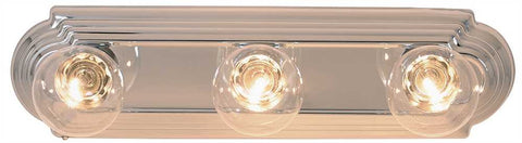 Beveled Edge Vanity Strip Light Fixture, Maximum Three 60 Watt Incandescent G-25 Medium Base Bulbs, 18", Polished Chrome