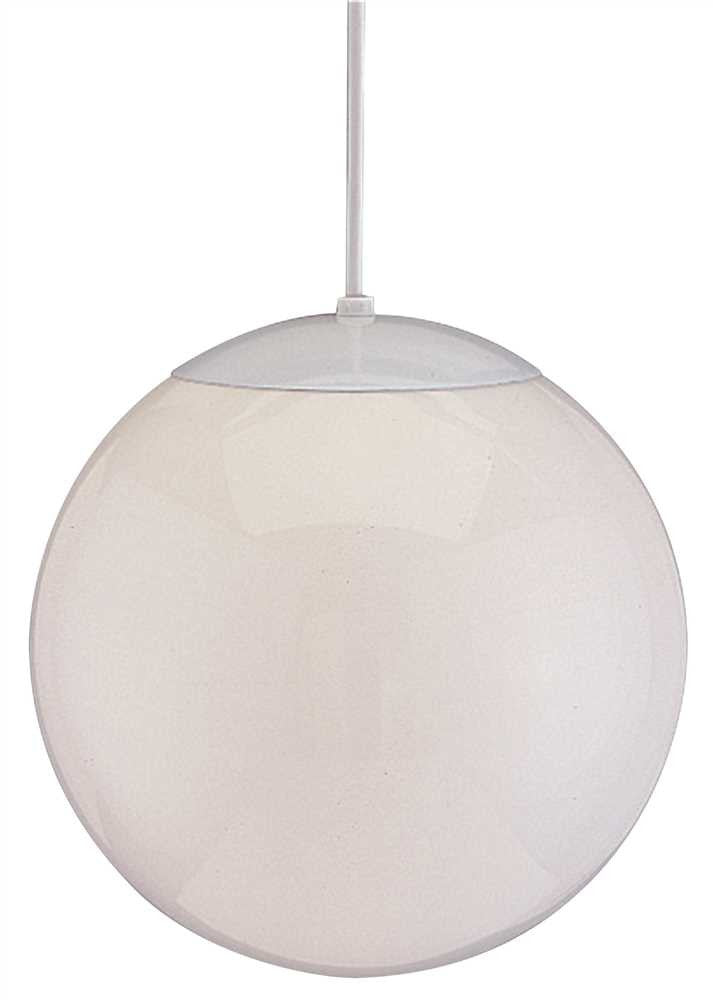 Globe Pendant Ceiling Fixture, Maximum One 100 Watt Medium Base Bulb, 12 In., White