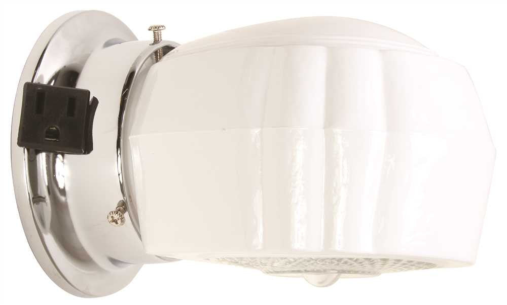 Royal Cove Bathroom Wall Fixture With Outlet, 5-3-4", Polished Chrome, Uses 1 60-watt Incandescent Medium Base Bulb