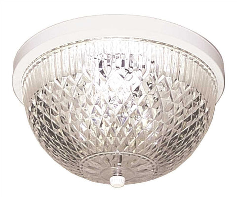 Fairway Ceiling Fixture With Crystal Cut Acrylic Lens, Uses One 22 Watt Circline Type Fluorescent Lamp, 10-1-2 In., White