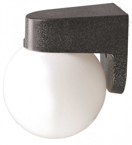 Outdoor Wall Lantern With White Acrylic Globe, Black Base, 6 X 6-7-8", 1 60-watt Medium-base Bulb